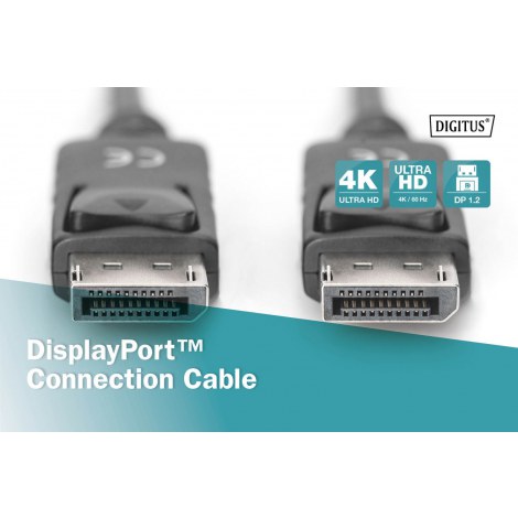Digitus | DisplayPort cable | Male | 20 pin DisplayPort | Male | 20 pin DisplayPort | 1 m | Black - 4